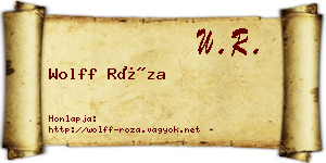 Wolff Róza névjegykártya
